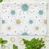 ブルーイエローフランシスコスターバストミッドセンチュリー キッチンタオル (折り畳み)