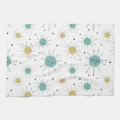 ブルーイエローフランシスコスターバストミッドセンチュリー キッチンタオル (横)