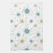 ブルーイエローフランシスコスターバストミッドセンチュリー キッチンタオル (縦)