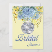 ブルーイエローフローラディスコブライダルシャワー 招待状 (裏面)