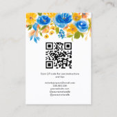 ブルーイエローフローラボーホジュエリーイヤリングディスプレイ 名刺 (裏面)