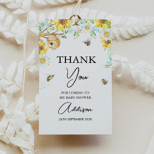 ブルーイエローフローラママへビーベイビーシャワー ギフトタグ