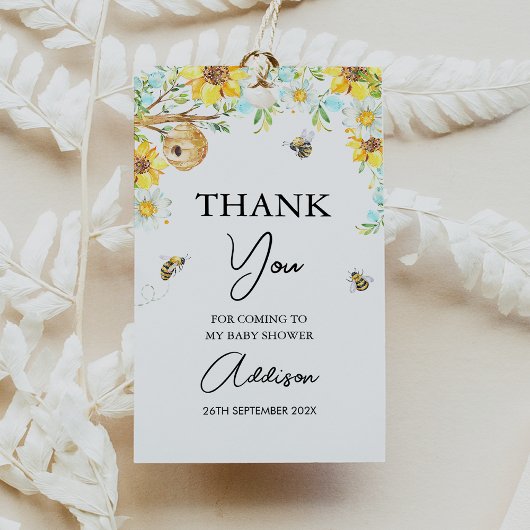 ブルーイエローフローラママへビーベイビーシャワー ギフトタグ