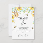 ブルーイエローフローラママへビーベイビーシャワー サンキューカード (正面)