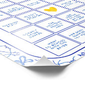 ブルーイエローフローラレモンブライダルシャワービンゴシート フォトプリント            (角)