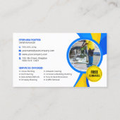 ブルーイエロープレッシャー洗浄ハウスクリーンサービス 名刺 (裏面)