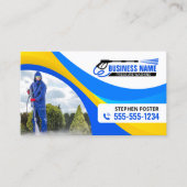 ブルーイエロープレッシャー洗浄ハウスクリーンサービス 名刺 (正面)