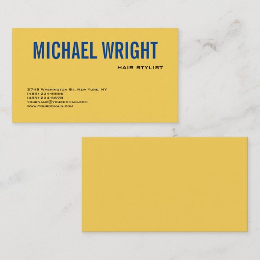 ブルーイエロープレーンモダンミニマシンプルリスト 名刺 (正面/裏面)