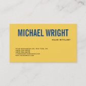 ブルーイエロープレーンモダンミニマシンプルリスト 名刺 (正面)