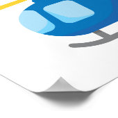 ブルーイエローヘリコプター誕生日パーティーポスター ポスター (角)