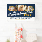 ブルーイエローホワイトおめでとう2025年卒業 横断幕 (インサイチュ)