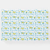 ブルーイエローホワイトかわいいベビー ゲストブック (裏面)