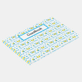 ブルーイエローホワイトかわいいベビー ゲストブック (コーナー)