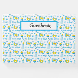 ブルーイエローホワイトかわいいベビー ゲストブック