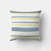 ブルーイエローホワイトウォーター色のストライプ クッション (裏面)
