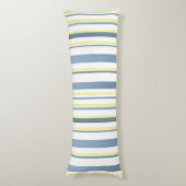 ブルーイエローホワイトウォーター色のストライプ ボディピロー (正面縦)