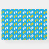 ブルーイエローホワイトベビー足 ゲストブック (裏面)