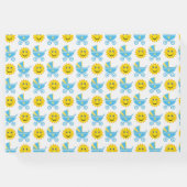 ブルーイエローホワイトベビー車太陽 ゲストブック (裏面)