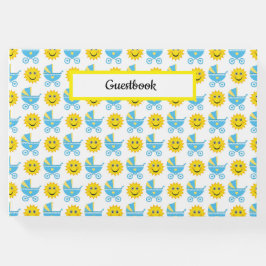 ブルーイエローホワイトベビー車太陽 ゲストブック