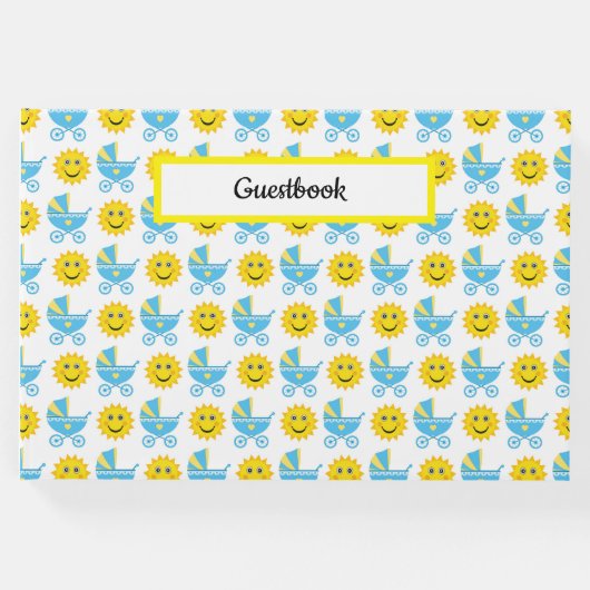 ブルーイエローホワイトベビー車太陽 ゲストブック (正面)