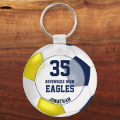 ブルーイエローボーズサッカーチームのカラー キーホルダー (正面)