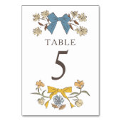 ブルーイエローボー結婚ホ弓のテーブル番号 テーブルナンバー (裏面)