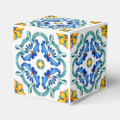 ブルーイエローマジョリカタイル地中海のカスタム フェイバーボックス (裏面サイド)