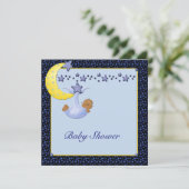 ブルーイエロームーンスターズボーイエスニックシャワー 招待状 (スタンド正面)