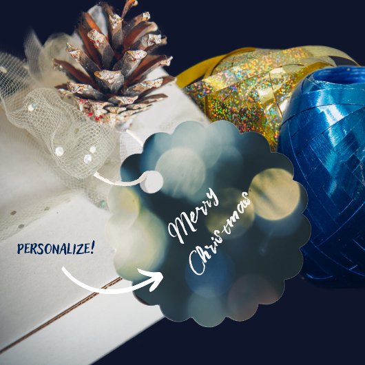 ブルーイエローメリークリスマス フェイバータグ