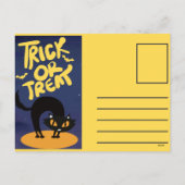 ブルーイエローモダンハッピーハローウィン シーズンポストカード (裏面)