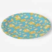 ブルーイエローライオンズゾウのサファリ動物 ペーパープレート (アングル)