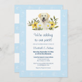 ブルーイエローラブラドールドッグベビーシャワー招待状 招待状 (正面/裏面)