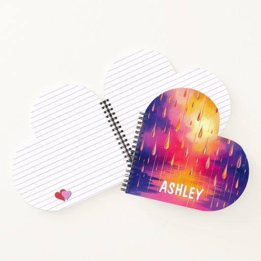ブルーイエローレインドロップウォーター絵を描カラー ノートブック (内部)