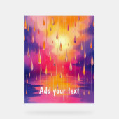 ブルーイエローレインドロップ自然水彩 アクリルサイン (正面)