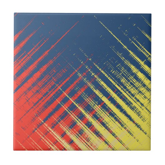 ブルーイエローレッドクリーム タイル (正面)