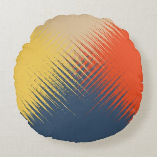 ブルーイエローレッドクリーム ラウンドクッション (正面)