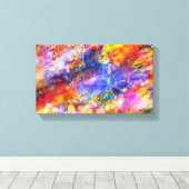 ブルーイエローレッド数々のカラー抽象芸術アートデザイン キャンバスプリント (インサイチュ (ウッドフロア))