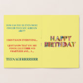 ブルーイエローレッド13th公式10代の若者誕生日 箔カード (内部)