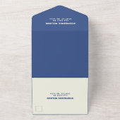 ブルーイエローレトログルーヴィボホシックフローラ結婚ズ オールインワン招待状 (外側)