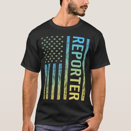 ブルーイエローレポーター Tシャツ (正面)