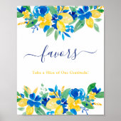 ブルーイエローレモンのフローラはブライダルシャワーを好む ポスター (正面)