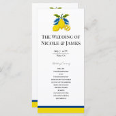 ブルーイエローレモンウォーター地中海のカラー結婚ズ プログラム (正面/裏面)