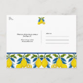 ブルーイエローレモンウォーター地中海のカラー結婚ズ 案内ポストカード (裏面)