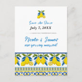 ブルーイエローレモンウォーター地中海のカラー結婚ズ 案内ポストカード (正面)