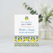 ブルーイエローレモンウォーター地中海のカラー結婚ズ 案内ポストカード (スタンド正面)