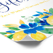 ブルーイエローレモンフローラギフトブライダルシャワー ポスター (角)