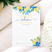 ブルーイエローレモンフローラ水彩ブライダルアドバイス 招待状