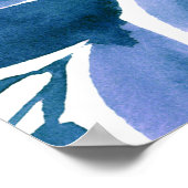 ブルーイエローレモンブライダルシャワーウェルカムサイン ポスター (角)