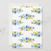 ブルーイエローレモンメインスクイーズブライダルシャワー 招待状 (裏面)