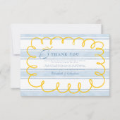 ブルーイエローレモ地中海のン結婚ズ サンキューカード (正面)